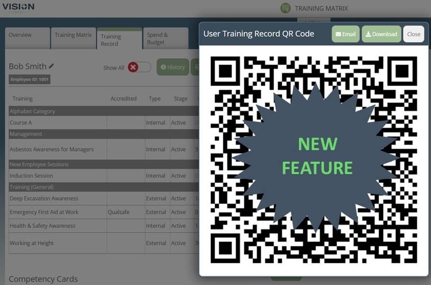 QR Codes To Evidence Training Records On-The-Go